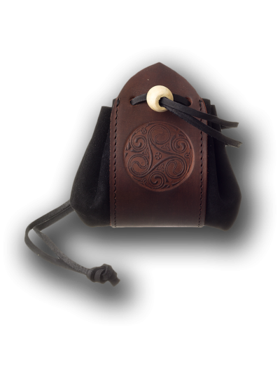 Trollfelsen Lederbeutel Triskele Antik